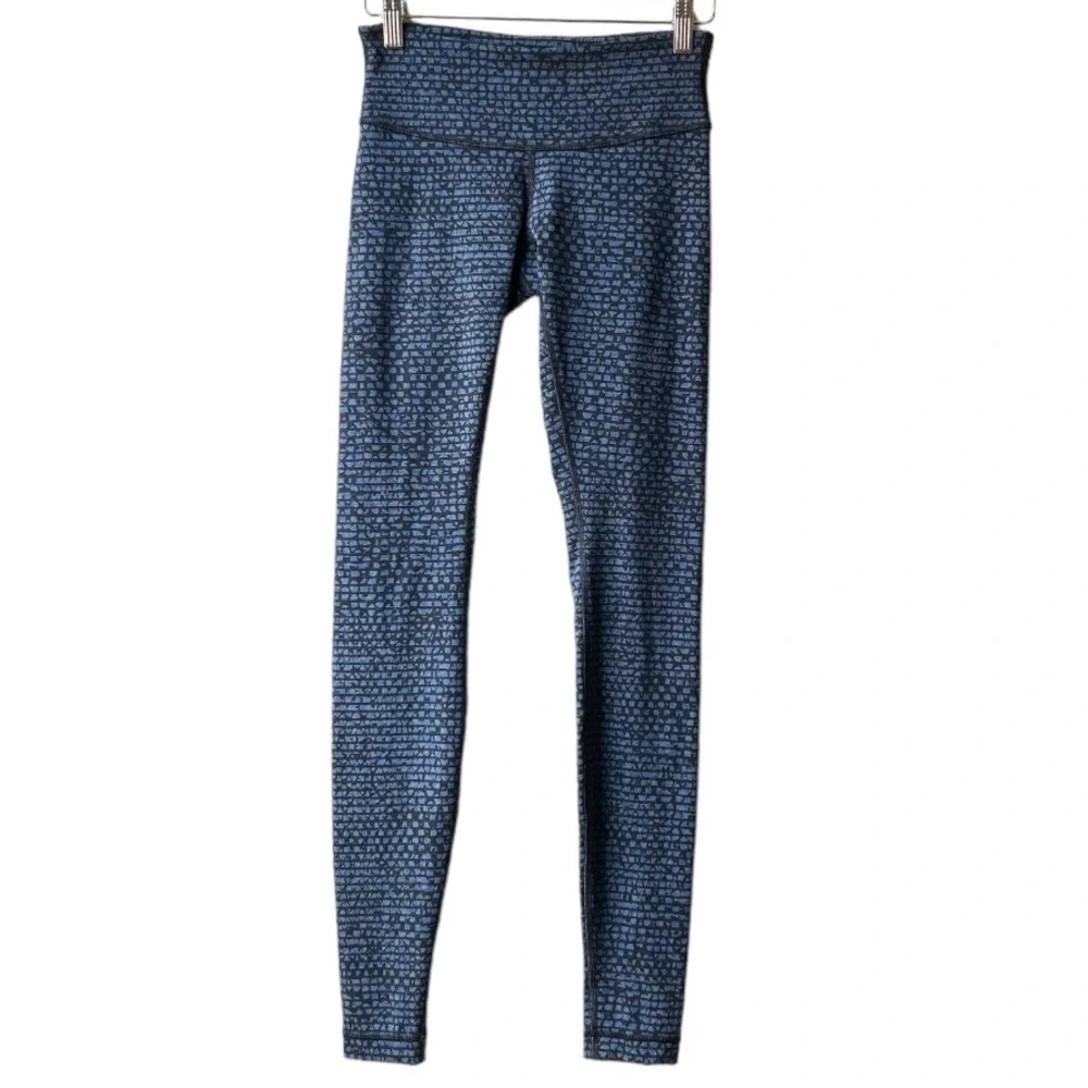 Lululemon Wunder Under Pant III Shatter Weave Desert Teal Alberta Lake Sz 4 - Picture 4 of 14